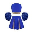 thumbnail image 2 of CHICTRY Tenue de Fête pour Filles Cheer Leader Cos tume Uniforme de Cheerleading avec Pompons Bleu 8, 2 of 7