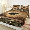 thumbnail image 3 of Homewish Woodland Animal Bear Twin Sheet Sets,Rustic Farmhouse Cabin Twin Fitted Sheet,Rustic Botanical Leaf Flat Sheet For Men Women,Super Cozy Room Decor,3pcs, 3 of 7