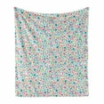 thumbnail image 1 of Baby Soft Flannel Fleece Blanket, Colorful Doodle Floral Pattern Polka Dots Blooming Nature Influenced Abstract Design, Cozy Plush for Indoor and Outdoor Use, 70" x 90", Multicolor, by Ambesonne, 1 of 6