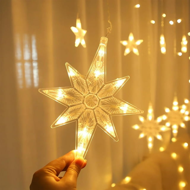 Christmas Decoration Christmas Star Window Lights With Warm White LED Light Window Star Hanging Lights Christmas Decoration LED Star Lights For Indoor Outdoor Party Wedding Smart Light Bulbs That Work