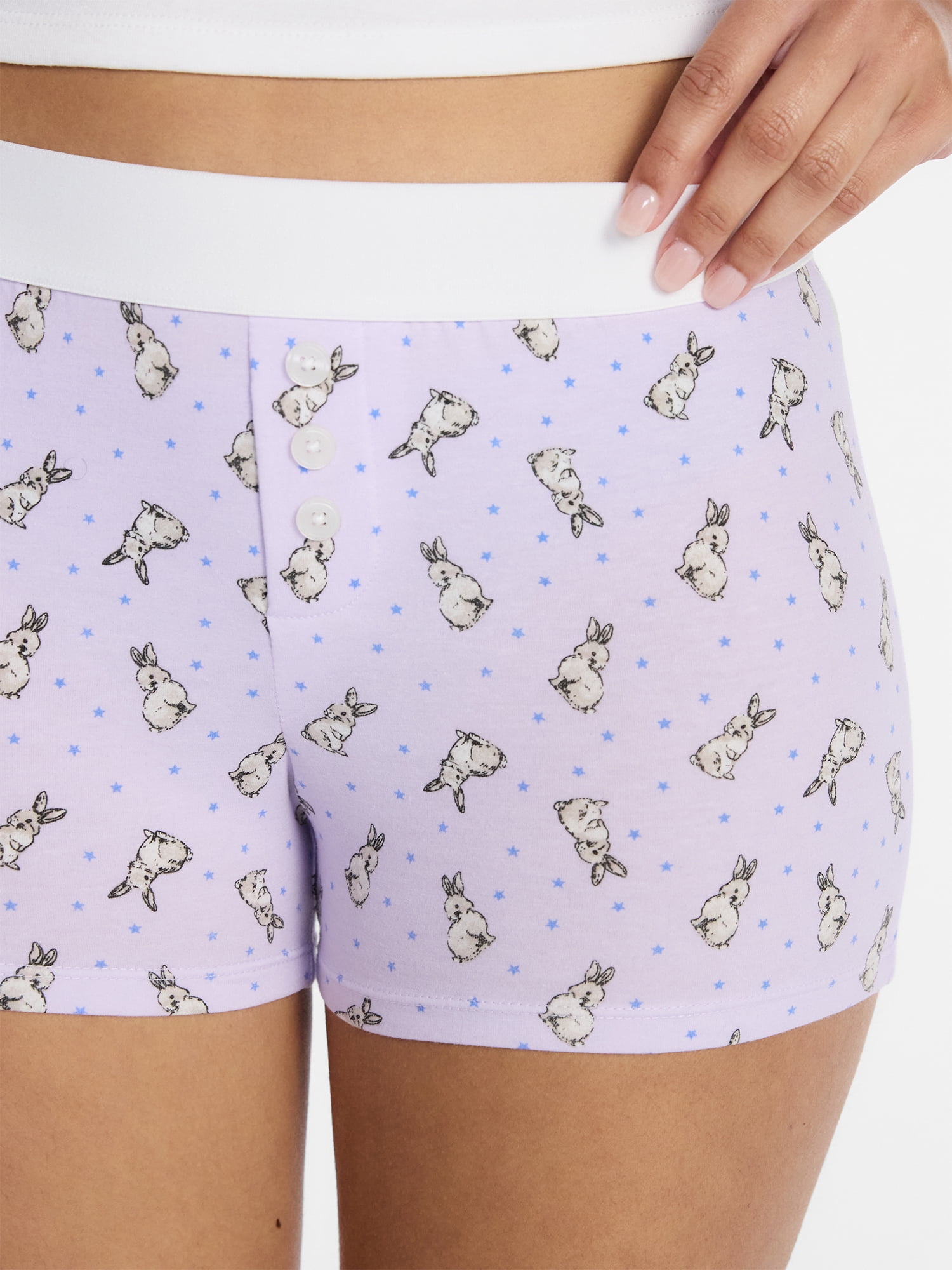 No Boundaries Cloud Core Sleepwear Boxer Shorts, 2'' Inseam, Women’s and Women’s Plus XXS-3X