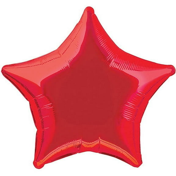 Foil Balloon, Star, 20 in, Red, 1ct