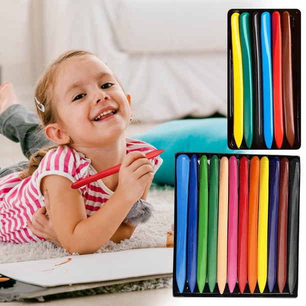 Juego de Crayones Triangulares, Antiadherentes y Lavables, Colores Brillantes y Surtidos, Agarre Fácil para Jóvenes Artistas, Manos Limpias Al Pintar, Regal Ideal para La Expresión Creativa, Juego de