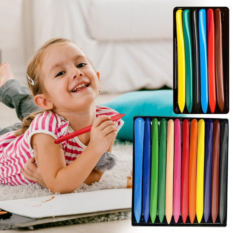 School Supplies Deals12 Colors Triangular Plastic Crayons for 3 Years Old,Children's Crayon,Not Dirty Hands Safe Washable Toddler Painting Brush Baby