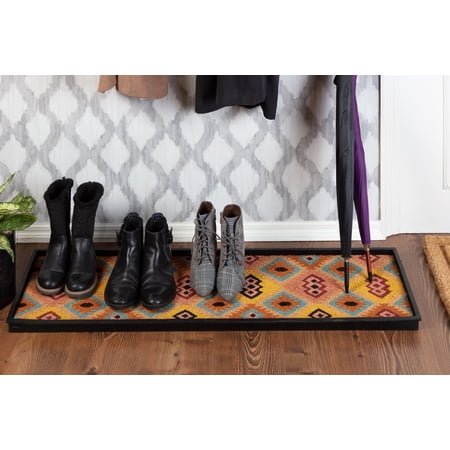 UPC: 0794552002970 | Natural & Recycled Rubber Boot Tray with Tan & Multi Coir Insert