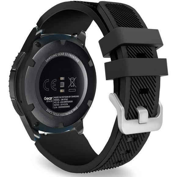 Band Compatible with Samsung Galaxy Watch 3 45mm/Gear S3 Frontier/Classic/Galaxy Watch 46mm/Huawei Watch GT2 Pro/GT 2e/GT 46mm/GT2 46mm/Ticwatch Pro 3, Silicone Strap Fit 22mm Band, Black