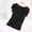 Black, variant on Women's Solid Color Short-sleeved Pajamas Home Wear Casual Sleepwear Tops