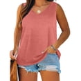 thumbnail image 2 of Posijego Plus Szie Tank Tops for Women V Neck Undershirts Loose Causal Summer Sleeveless Basic Tees Tunic Tops for Women, 2 of 8