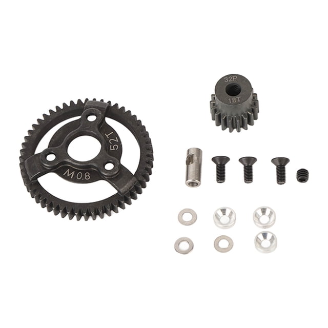 Kit de Carrocería de Acero para Coche RC Traxxas Slash 2WD 1/10 Engranajes de Piñón y Corona 32P 0.8M 52T y 18T NikouMX