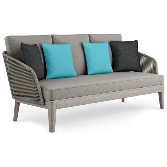 Carmel 75 in. W Contemporary Outdoor Sofa in Gray Sand Drift Polyester Fabric