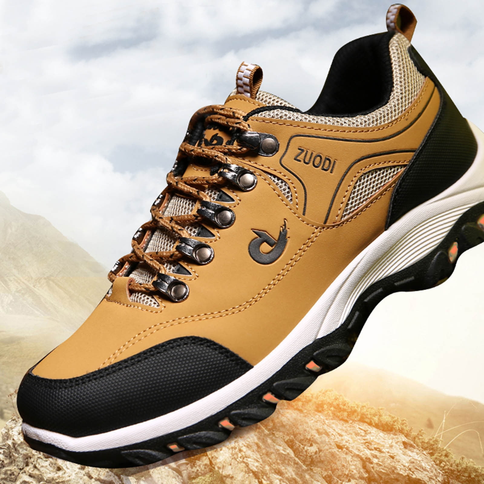 Mepaouo Mens Hiking Shoes Athletic Wide Toe Climb Running Shoes Non Slip Walking Shoes with Arch Support
