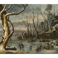 thumbnail image 3 of Jan Van Kessel The Elder 17x15 Black Modern Framed Museum Art Print Titled - A Winter Landscape, 3 of 5