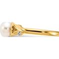 thumbnail image 3 of 14K Yellow Gold Diamond And Freshwater Cultured Pearl Heart Ring (Size 7) Made In India y13789/pl, 3 of 5