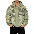 thumbnail image 2 of CharmCyan Men's Hooded Puffer Jacket with Camouflage Print Full Zip Closure Water Resistant Outerwear Casual Fit Winter Coat Gray 5XL, 2 of 2