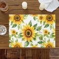 thumbnail image 4 of Summer Sunflower Yellow Floral Placemats Set of 4,Wipeable Washable Table Mats for Dining Tables, Green Leaves Plant Place Mats for Kitchen Event Party Tabletop Decor, 4 of 9