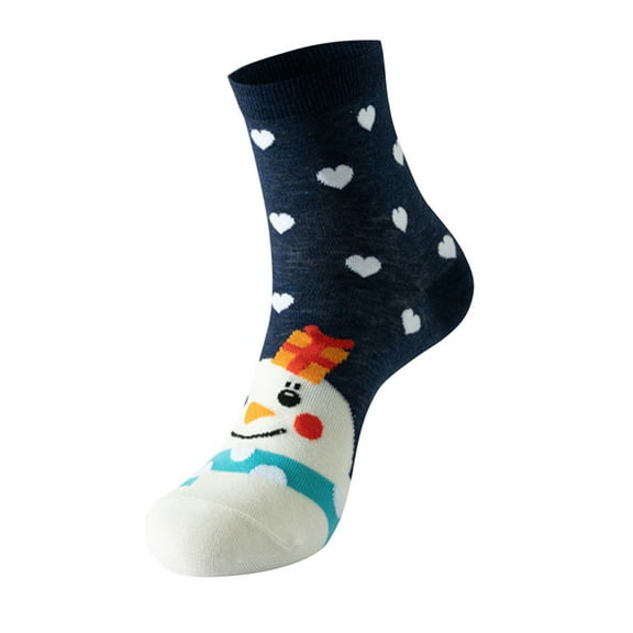 MZXELPRJD No Show Socks Womens Warm Christmas Fashion Windproof Printing Mid Tube Socks Long Tube Cotton, Crew Socks Navy