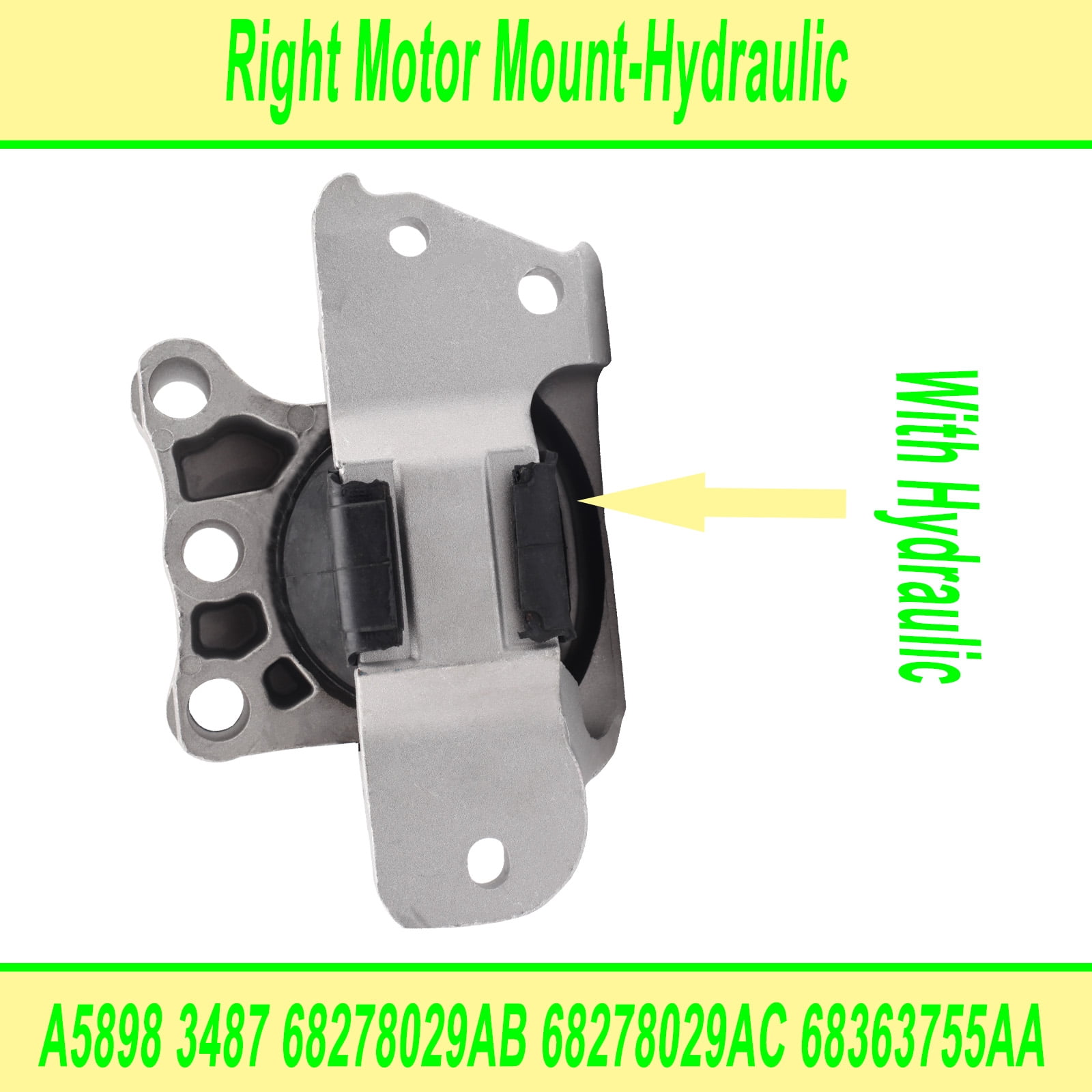 Engine Motor Mount Compatible with 2016-2018 Fiat 500X 2015-2020 Renegade 17-20 Compass 15-18 Ram promaster city 2.4L Replace for A5862 A5898 68258599AA 68363755AA 68363756AA