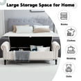 thumbnail image 3 of Aemeios 67" Velvet Storage Bench Upholstered Button-Tufted End of Bed Storage Ottoman Benches with Arms for Entryway Cloakroom, Cream, 3 of 9