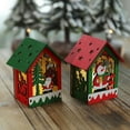 thumbnail image 4 of DIY New Year Christmas Wooden Christmas Lighted Cabin Assembling Small House Christmas Tree Ornaments Glowing Colored Cottage, 4 of 8