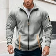 thumbnail image 2 of Men's Zip Up Pullover Jacket Lightweight Athletic Top For Gym Running Workout Casual Streetwear, 2 of 6