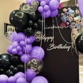 thumbnail image 3 of Kit de arcos con forma de guirnalda con globos MOXMAY, color morado y negro, 151 unidades, látex, 3 of 7