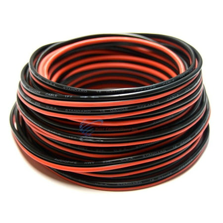 Audiopipe 50' ft 16 Gauge Red Black Stranded 2 Conductor Speaker Wire for Car Home Audio