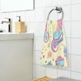thumbnail image 3 of Yayeee 2 Pack Hand Towels for Bathroom 100% Cotton 16" x 28" Soft Absorbent Kitchen Towel, Neon Skates, 3 of 7