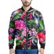 thumbnail image 3 of Nueva chaqueta con cremallera y estampado 3D de flores hawaianas para hombre, sudaderas estilo bombardero con estampado de plantas tropicales, abrigos de manga larga de gran tamaño, 3 of 4