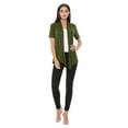 thumbnail image 4 of MOA COLLECTION Women's Casual Solid Short Sleeve Basic Open Draped Front Cardigan Office Wear, 4 of 5