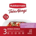 thumbnail image 2 of Rubbermaid TakeAlongs Rectangular Food Storage Containers, 950 mL (4 Cup), Special-Edition Orchid Purple, 3 Pack, 2 of 7