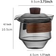 thumbnail image 3 of Glass Kung Fu Tea Pot Gai Wan Traditional Gongfu Tea Cup Comprised of Cup, Saucer and Lid Bowl Portable Teapot Set Tea Gift Set (Textured), 3 of 10