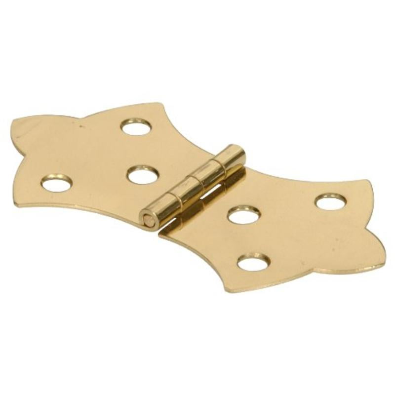 15/16" X 21/4" Solid Brass Decorative Hinge, Bright, Brass Finish