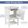 thumbnail image 4 of EUROCO 20" Bathroom Vanity with Sink, Bathroom Cabinet with Soft Closing Door, Storage Rack and Open Shelf, White, 4 of 8