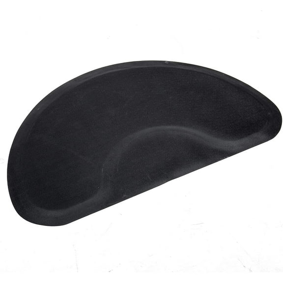 BarberPub 3'x4' Barber Mat for Station Salon mats for Hair Stylist Barber Chair Anti-Fatigue Floor Mat Circle 1" Thick 0025 (Black)