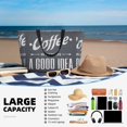 thumbnail image 5 of Disketp Coffee Is Always A Good Idea Large Capacity Beach Bag, Waterproof Sandproof Beach Swim Pool Bag Tote Bag for Women, 5 of 7