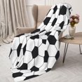 thumbnail image 3 of Sikiie Soccer Ball Cozy Flannel Fleece Throw Blanket: Lightweight & Thick for All Seasons - Perfect for Women, Men, & Kids"60"x50", 3 of 6