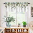 thumbnail image 5 of 3 Piece Kitchen Curtains and Valances Set Sage Green Eucalyptus Leaves Cafe Curtains 36 Inch Length Spring Botanical Floral Valance & Tier Curtain for Living Room Bedroom Window 54"x18"+27"x36"*2, 5 of 6