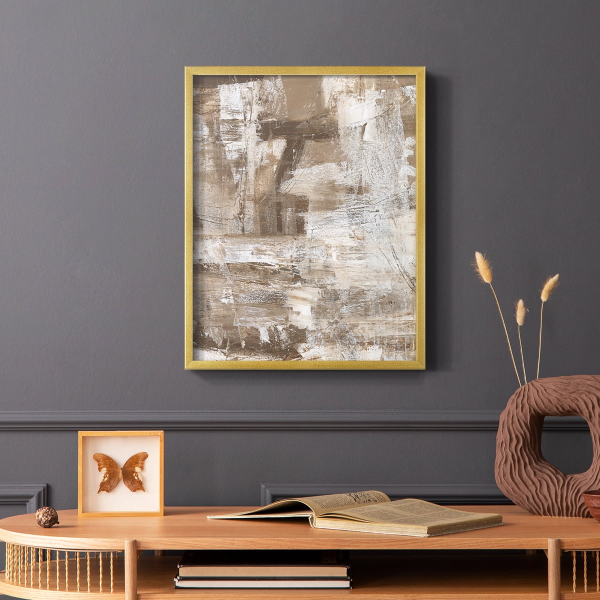 Bronzed II Framed Print in Gold Solid Wood Framed Print No Nail Hanging