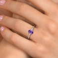 thumbnail image 4 of Gem Stone King 10K Two Tone Gold Purple Amethyst and Lab Grown Diamond Engagement Ring for Women | 0.95 Cttw | Oval 7X5MM | Gemstone February Birthstone | Size 7, 4 of 6