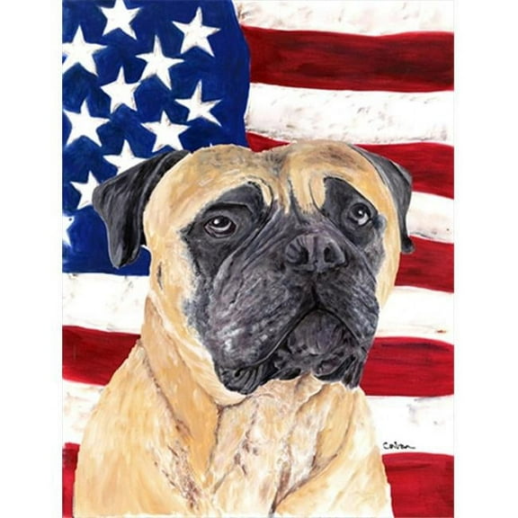 11 x 15 in. USA American Flag With Mastiff Flag Garden Size