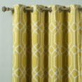 thumbnail image 4 of Quality Home Geometric Trellis Printed Room Darkening Curtains - Stainless Steel Nickel Grommets - Mustard - 52"W x 84"L - (Set of 2 Panels), 4 of 4