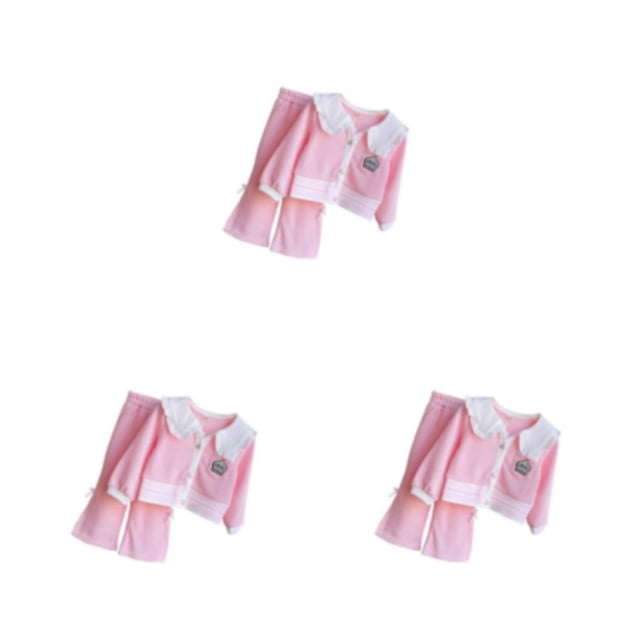 Jumpingount Traje de primavera para niñas, ropa deportiva coreana, abrigos, pantalones de cintura elástica, conjunto de piezas con decoración de Type1 NO1