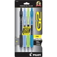 thumbnail image 2 of Pilot G2 Retractable Gel Pens, Fine Point, 0.7 mm, Clear Barrels, Assorted Ink, Pack Of 4 Pens, 2 of 3