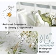 thumbnail image 3 of Floral Shower Curtain, White Flower Shower Curtain for Bathroom Watercolor Green Leaves Shower Curtain Waterproof Fabric Bathroom Curtain Set with Hooks, 72x72 Inch, 3 of 6
