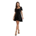 thumbnail image 2 of TRKIYQC Mini vestido de mujer de manga corta con hombros descubiertos y dobladillo irregular con volantes vestido de verano para uso diario informal TRKIYQC  moda, 2 of 8