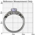 thumbnail image 3 of Oval Cut Purple Lavender Stainless Steel Solitaire Amethyst AAA CZ Ring, 3 of 6