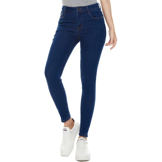 Jeans de mujer de talle alto ajustados elásticos suaves ajustados desgastados cómodos Jeggings clásicos pantalones de mezclilla 132-blue4