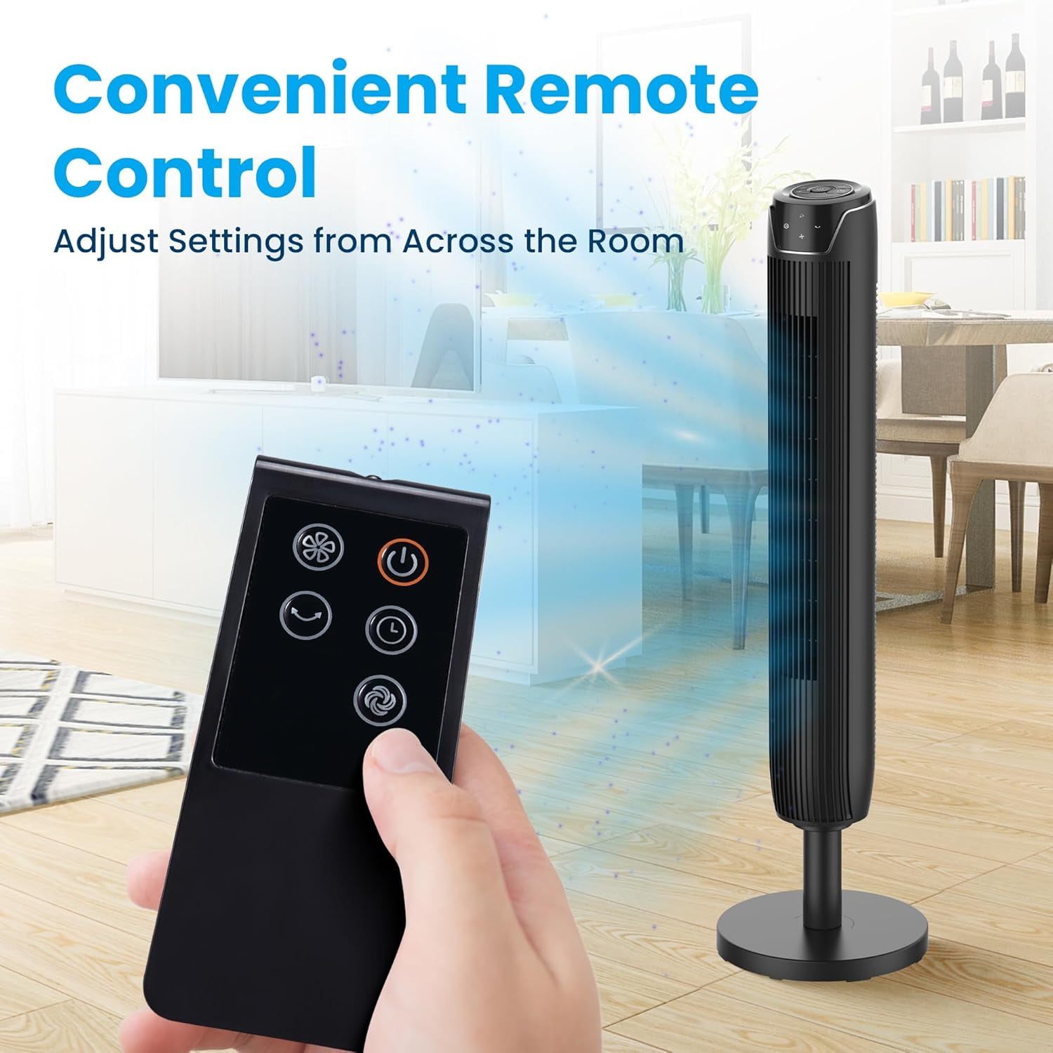 Senville Tall Slim Oscillating Tower Fan with Remote Control