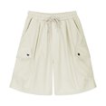 thumbnail image 4 of ZyeKqe Cargo Shorts for Men Drawstring High Waisted Sweat Shorts Wide Leg Hiking Shorts, 4 of 7