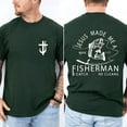 thumbnail image 2 of Men’s Christian T-Shirt, “Jesus Made Me a Fisherman – I Catch He Cleans” Double-Sided Faith Graphic Tee, Funny Dad Jokes Shirt, Gift for Fisherman Dad, Sizes S–5XL, 2 of 7